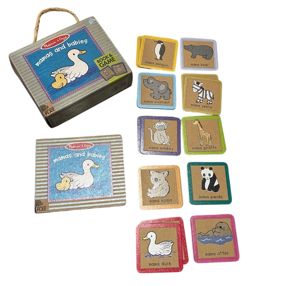 LIKE NEW - Melissa & Doug - Mama & Babies Board Book and Matching Game Set